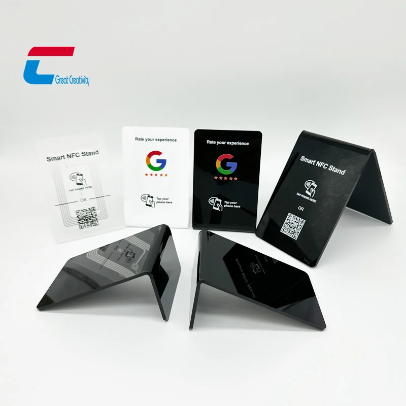 Google评论Nfc展示台折叠台亚克力Nfc展示台NTAG213 餐厅谷歌评论支架