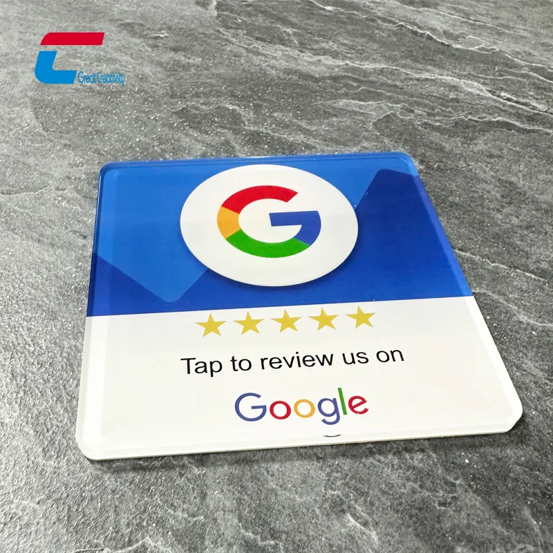 13.56mhz nfc Google好评菜单牌 双面NFC Google好评点餐牌,NTAG213